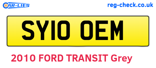 SY10OEM are the vehicle registration plates.