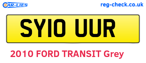 SY10UUR are the vehicle registration plates.