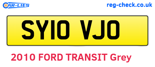 SY10VJO are the vehicle registration plates.