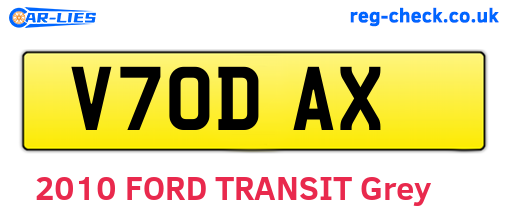V70DAX are the vehicle registration plates.