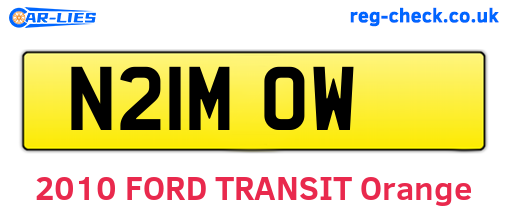 N21MOW are the vehicle registration plates.