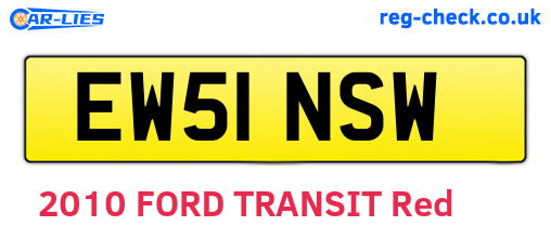 EW51NSW are the vehicle registration plates.