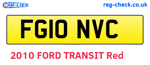 FG10NVC are the vehicle registration plates.