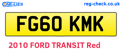 FG60KMK are the vehicle registration plates.