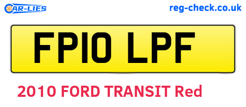 FP10LPF are the vehicle registration plates.