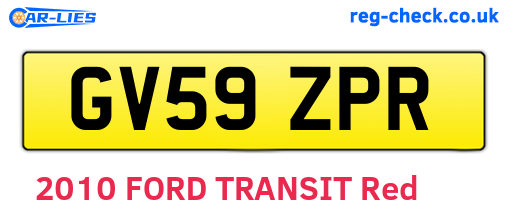 GV59ZPR are the vehicle registration plates.