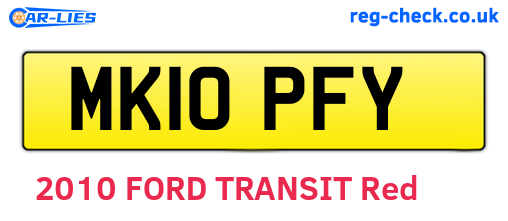 MK10PFY are the vehicle registration plates.