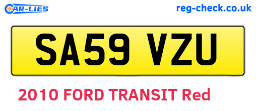 SA59VZU are the vehicle registration plates.
