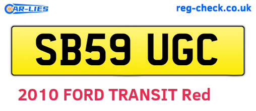 SB59UGC are the vehicle registration plates.