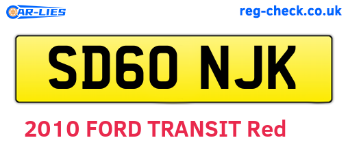 SD60NJK are the vehicle registration plates.