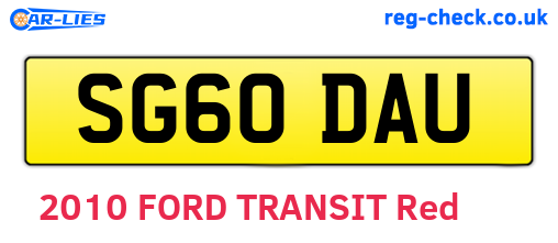 SG60DAU are the vehicle registration plates.