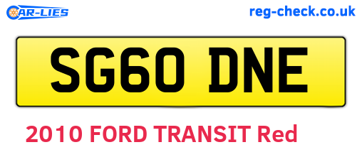 SG60DNE are the vehicle registration plates.