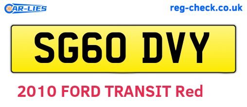 SG60DVY are the vehicle registration plates.