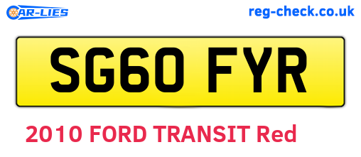 SG60FYR are the vehicle registration plates.