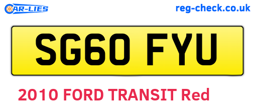 SG60FYU are the vehicle registration plates.