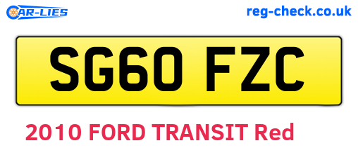 SG60FZC are the vehicle registration plates.