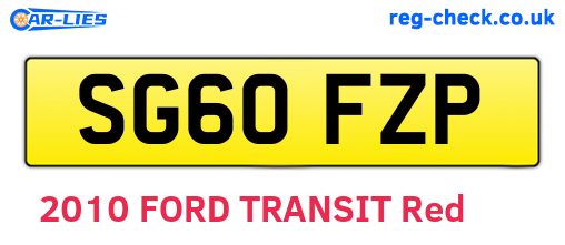 SG60FZP are the vehicle registration plates.