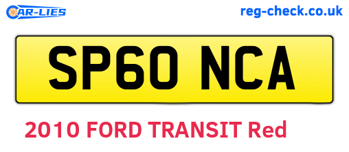 SP60NCA are the vehicle registration plates.