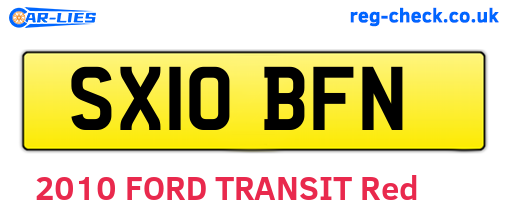 SX10BFN are the vehicle registration plates.