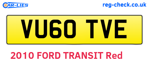 VU60TVE are the vehicle registration plates.