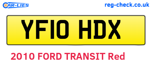 YF10HDX are the vehicle registration plates.