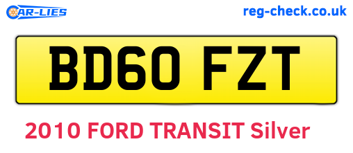BD60FZT are the vehicle registration plates.