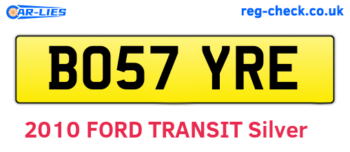 BO57YRE are the vehicle registration plates.