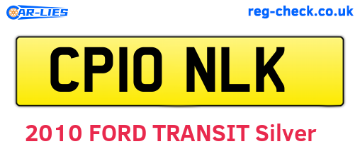 CP10NLK are the vehicle registration plates.