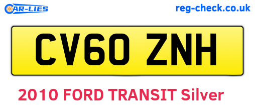 CV60ZNH are the vehicle registration plates.