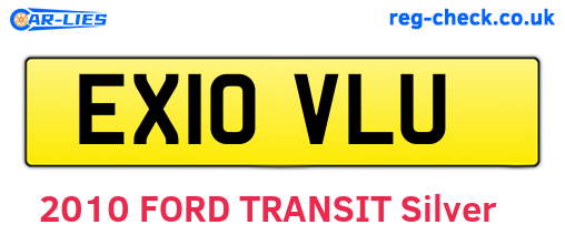 EX10VLU are the vehicle registration plates.