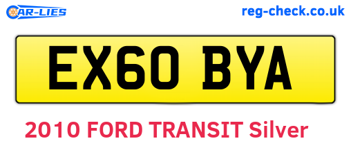 EX60BYA are the vehicle registration plates.