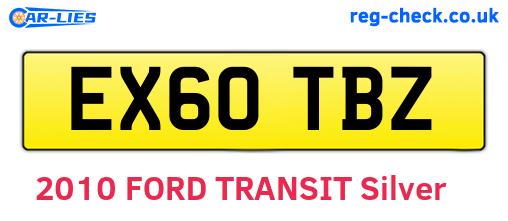 EX60TBZ are the vehicle registration plates.