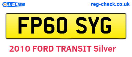 FP60SYG are the vehicle registration plates.