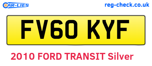FV60KYF are the vehicle registration plates.
