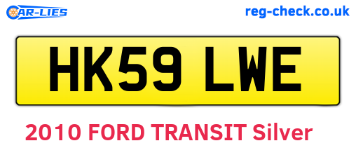 HK59LWE are the vehicle registration plates.