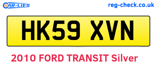 HK59XVN are the vehicle registration plates.