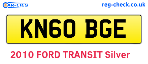 KN60BGE are the vehicle registration plates.