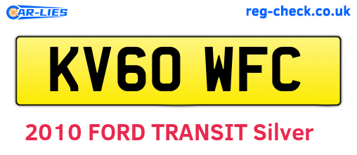 KV60WFC are the vehicle registration plates.