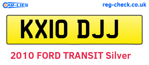 KX10DJJ are the vehicle registration plates.
