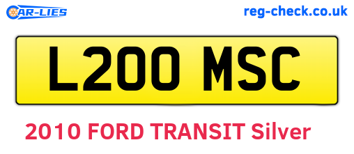 L200MSC are the vehicle registration plates.