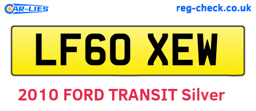 LF60XEW are the vehicle registration plates.