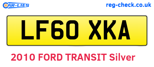 LF60XKA are the vehicle registration plates.