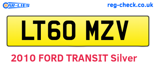 LT60MZV are the vehicle registration plates.