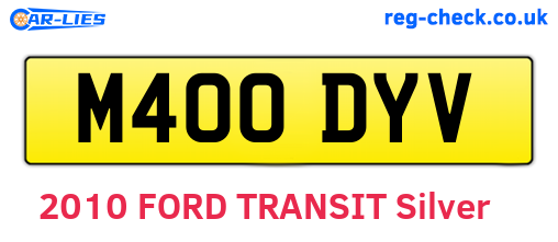 M400DYV are the vehicle registration plates.