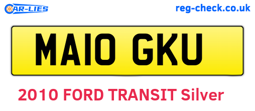 MA10GKU are the vehicle registration plates.