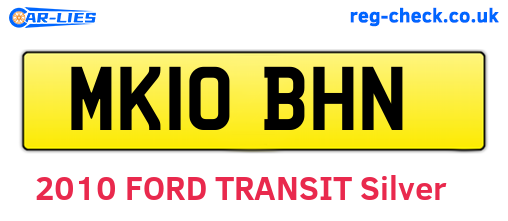MK10BHN are the vehicle registration plates.