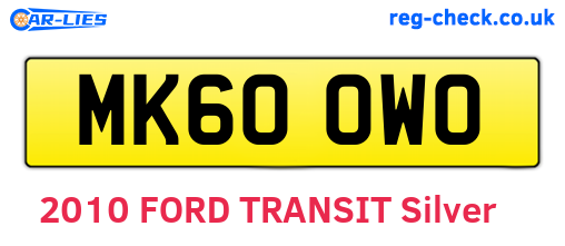 MK60OWO are the vehicle registration plates.
