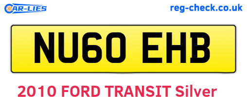 NU60EHB are the vehicle registration plates.