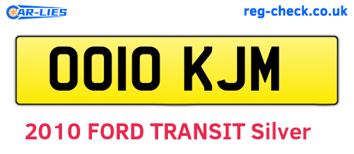 OO10KJM are the vehicle registration plates.
