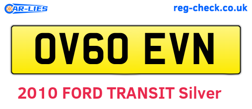 OV60EVN are the vehicle registration plates.